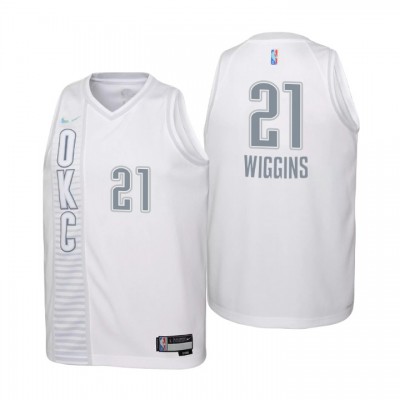 Oklahoma City Thunder #21 Aaron Wiggins Youth Nike White 202122 Swingman Jersey - City Edition